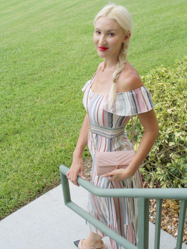 A Striped Dress & a Ballet Pink Rebecca Minkoff Purse